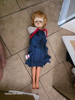 Vintage Fashion Doll in Polka Dot Dress