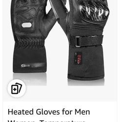 Heated Gloves for Men Women, Temperature Display Heated Motorcycle Gloves,