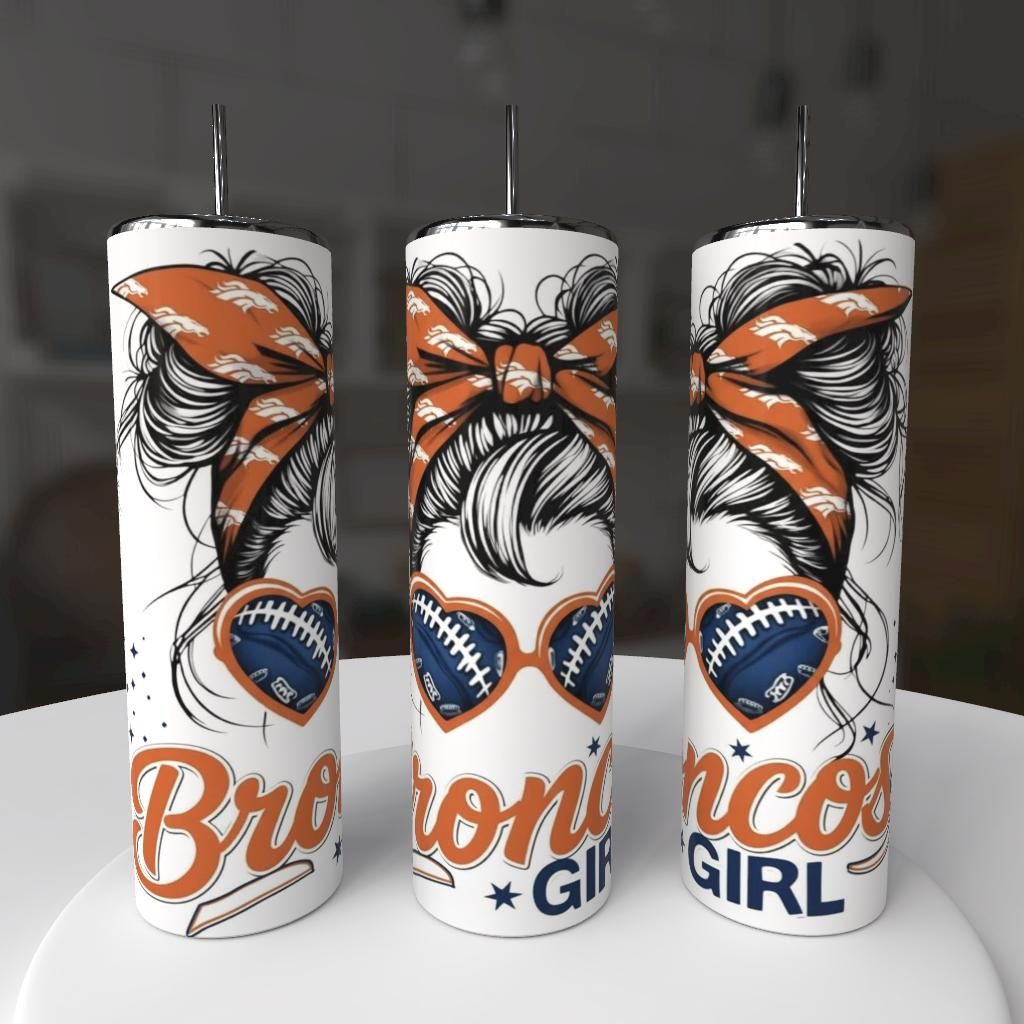 Denver Broncos Girl Football Tumbler