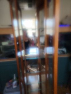 Wood glass cabinet