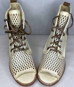 Freebird by Steven “Jenni” women’s perforated leather lace-up booties
