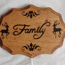 Pyrography FAMILY sign