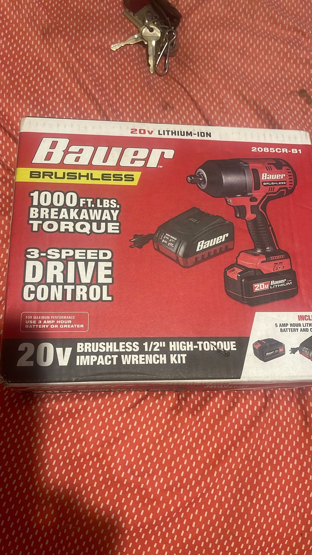 Bauer Brushless 1/2 Impact Wrench Battery, And Charger Included
