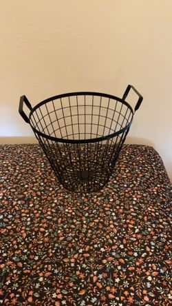 Black metal basket