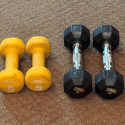 Hex dumbbell weights ($10 per pair)