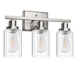 Brushed nickel bathroom light