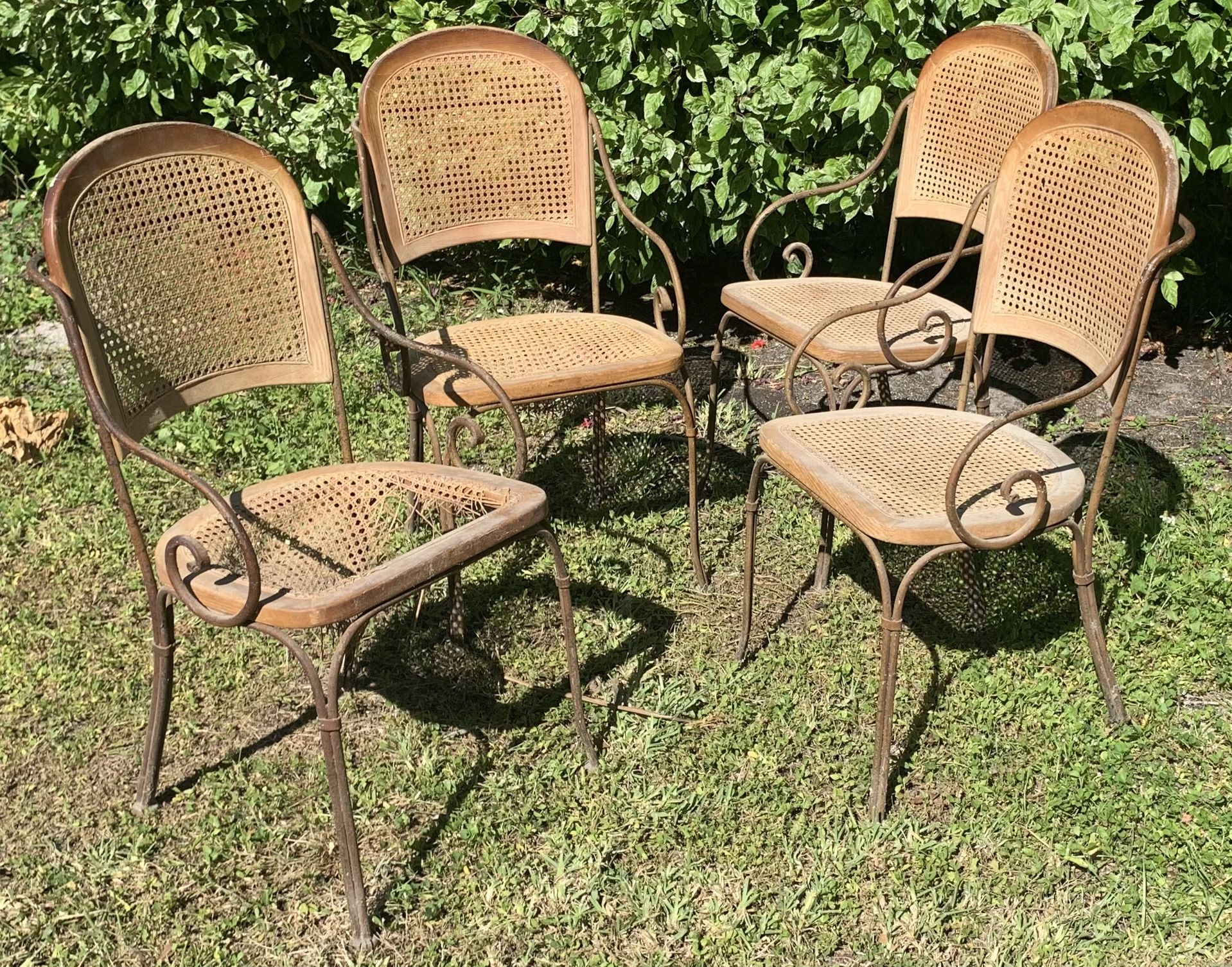 Project Chairs -Wood Metal +Cane Webbing -Make Offer