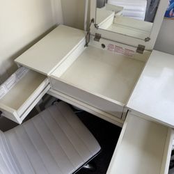 Bedroom Vanity With Mirror + Chair 