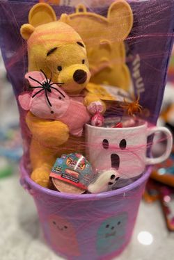 Halloween Kids Gift Basket with Winnie the Pooh Plush