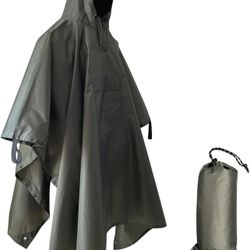 Hooded Rain Poncho,Multi Use Waterproof Raincoat