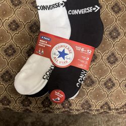 New 6 Pairs Of Converse Ankle Socks Size M 6-12