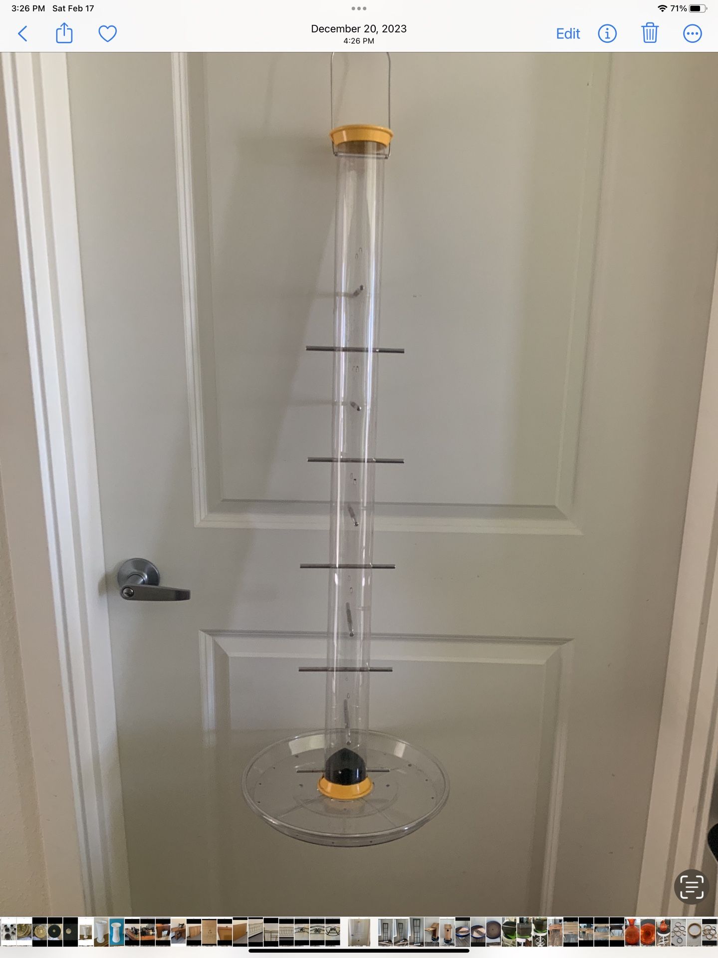 3 Ft Long Tube Black Thistle Seed Feeder. $30