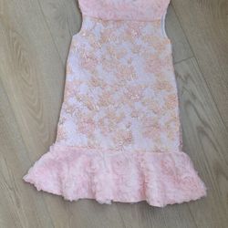 Girls Pink & Gold Party Dress