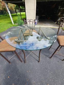 Bar table with chairs