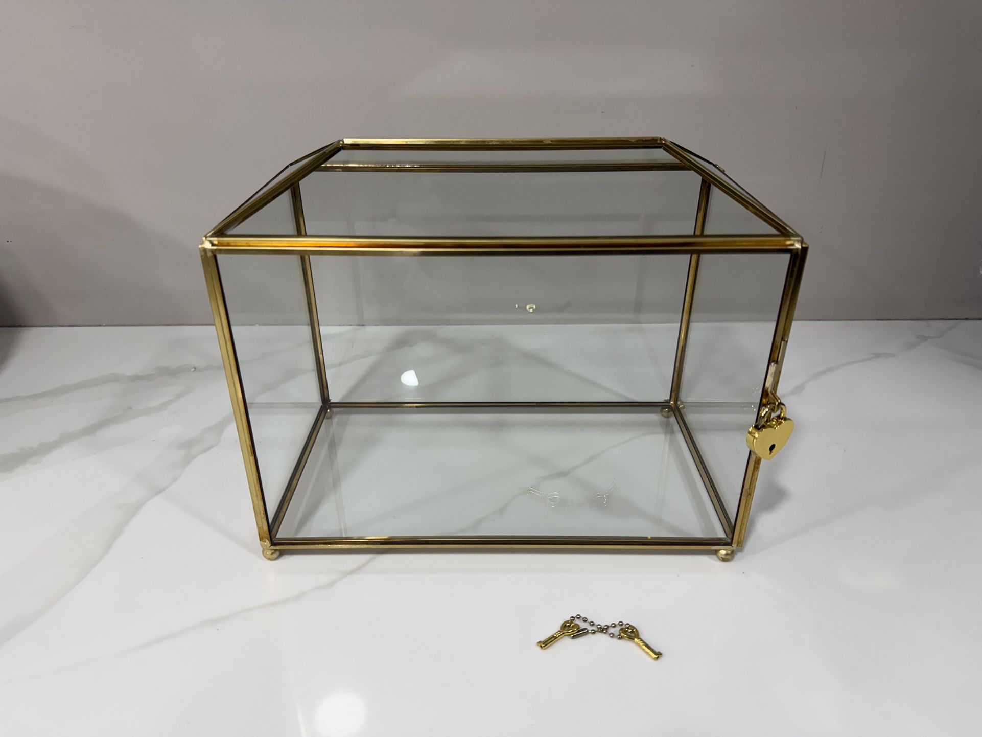 Glass Card Box Wedding Card Box with Lock for Wedding Reception