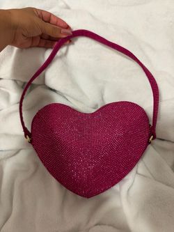 Pink rhinestone hand bag