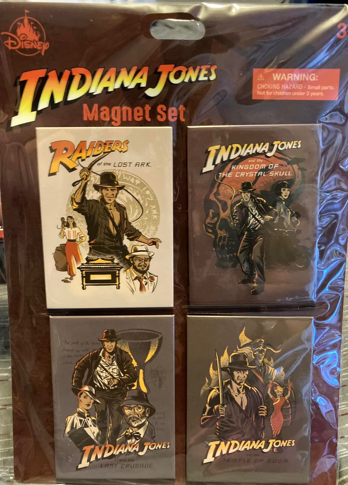 DISNEY PARKS Indiana Jones MAGNET SET x4 (NEW)