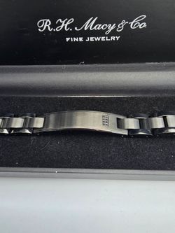 R.H. Macy & Co. Men's Diamond IP Steel Black Bracelet