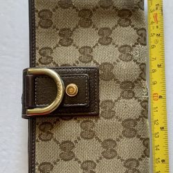 *Authentic* GUCCI Abbey GG Logo Canvas Suprime Leather Long Bifold Wallet from ITALY K1357Y503 Good Condition Used