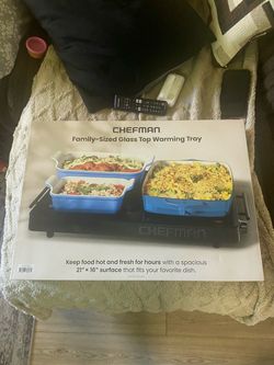 Chefman Family-Sized Glass Top Warming Tray