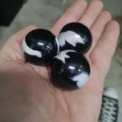 3 Giant Glass Marbles 