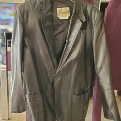 Womens Black Leather Jacket Size M 