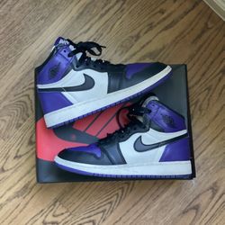 Jordan 1 Court Purple 1.0 Size 4y