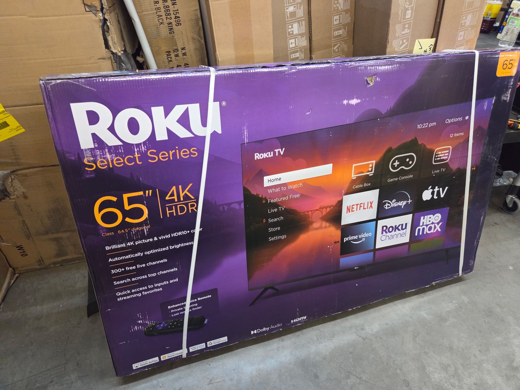 Roku Smart TV 2025 – 65-Inch Select Series, 4K HDR TV – Roku TV with Enhanced Voice Remote New in box 295$ Pick up Phoenix 43rd ave and Indian school