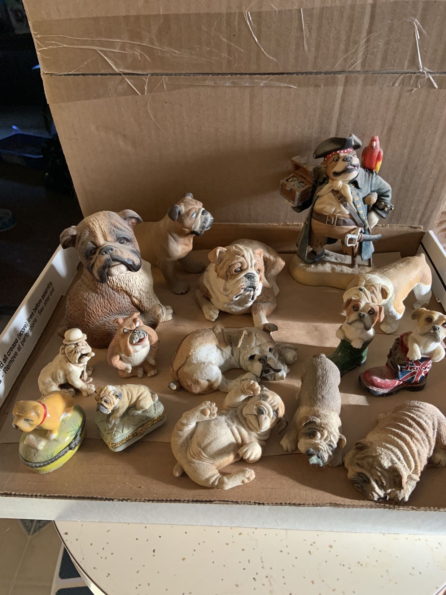 Figurines..vintage English Bulldogs Figures .. Cute And In Various Poses . $4  Each