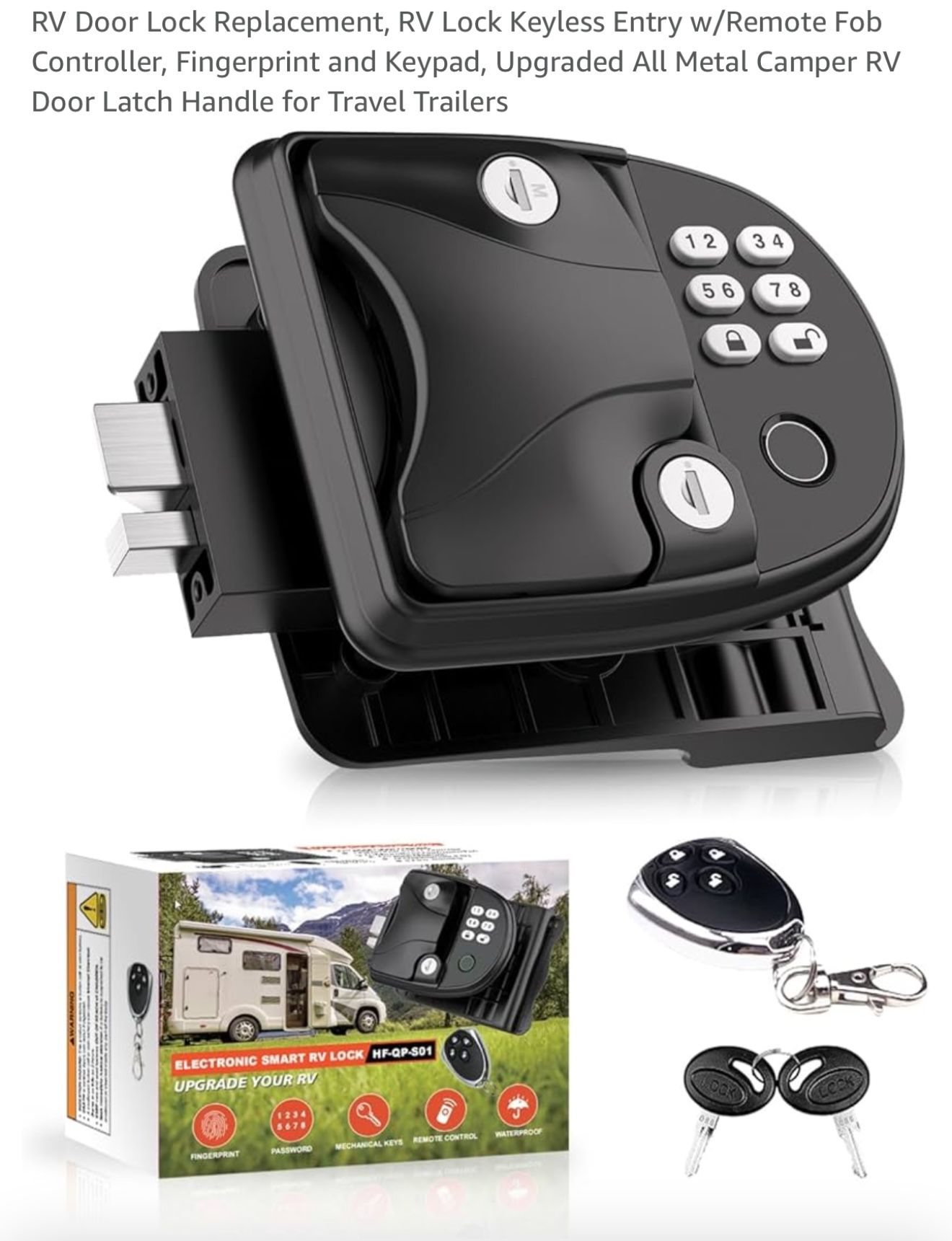Wodli RV Door Lock Replacement RV Lock Keyless Entry w/Remote Fob Controller