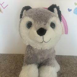 HUSKY 11 INCH SOFT FLUFFY PLUSH BY KELLY TOYS