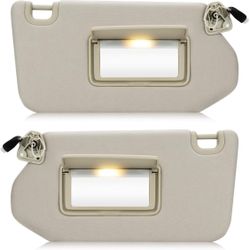 NEW Visors 2013-2018 Nissan Pathfinder, 2014-2017 Infiniti QX60, 2013 JX35, Driver & Passenger Side Beige Sunvisor 