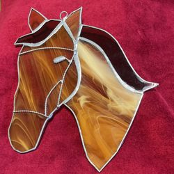 Enchanting Sun Catcher  Horse Profile in Shades of Vanilla, Caramel & Amber