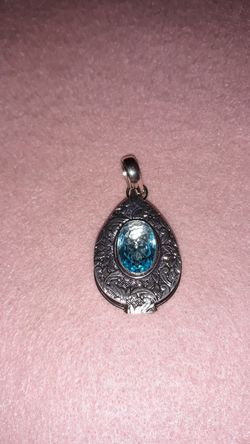 Beautiful Blue Topaz box pendant