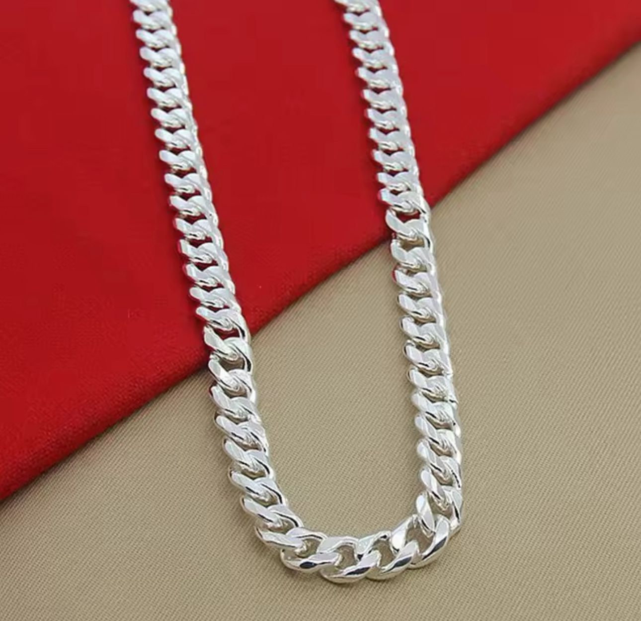 Cuban Link Chain -925 Sterling Silver -10mm Thick - Sizes: 20”, 22” & 24 Inches Long Available