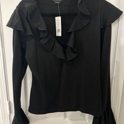 Bebe Tiered Ruffle V Neck Top