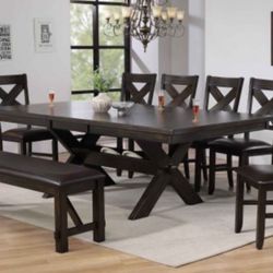BEAUTIFUL NEW KELLY 8 PIECE DINING SET ON SALE ONLY $799. IN STOCK SAME DAY DELIVERY 🚚 EASY FINANCING 