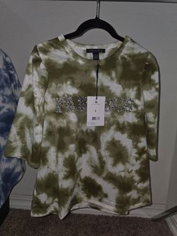 Women’s Olive Tie Dye Fabulous Top Size Large New