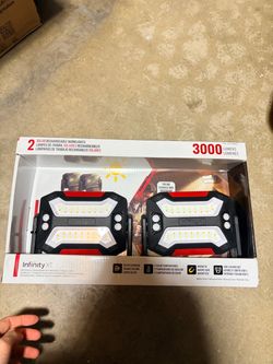 Infinity X1 3000 Lumens Solar Rechargeable Worklights - 2 Pack