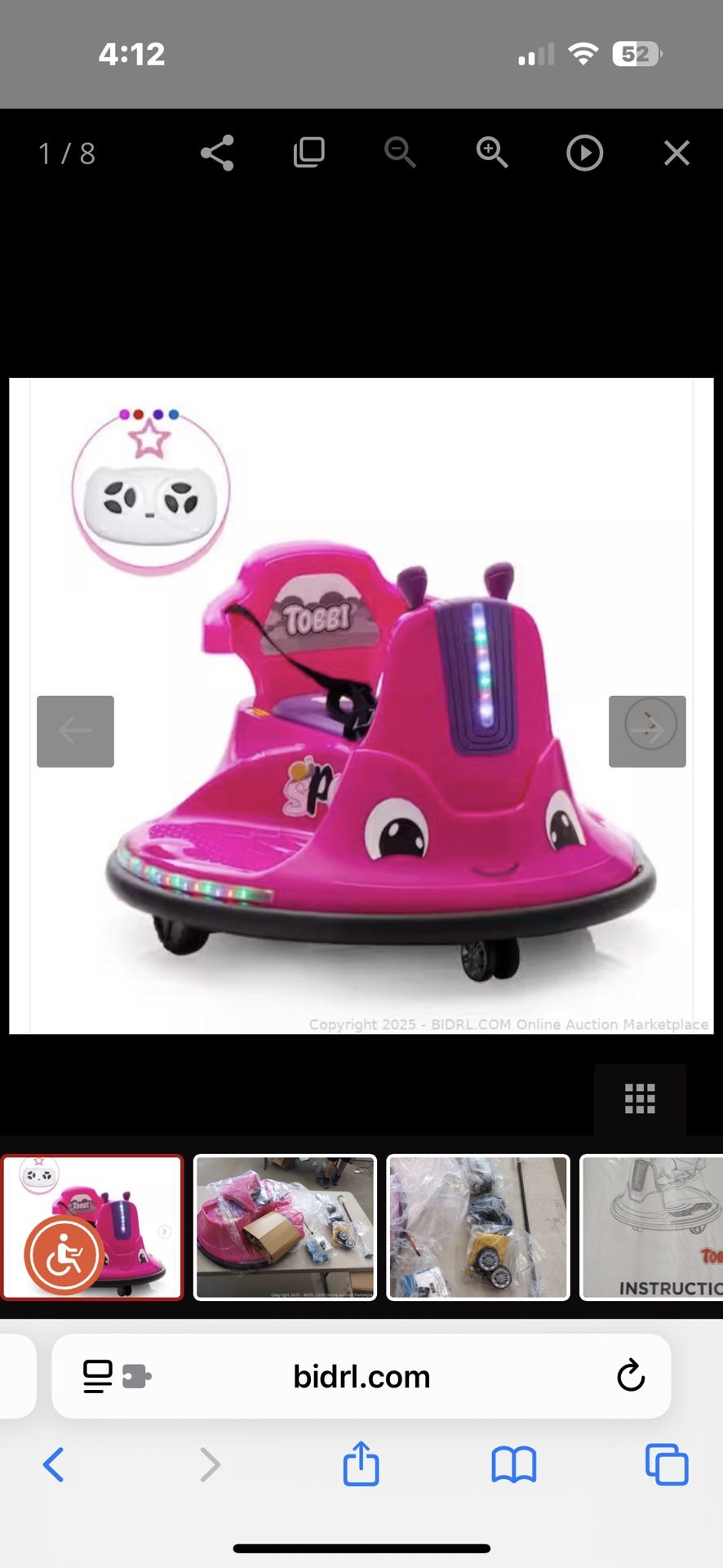 TOBBI Kids Ride On Bumper Car (Retail $97)