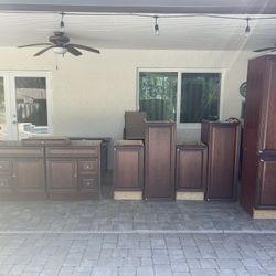 Cherry Wood Bathroom Vanity And Cabinets
