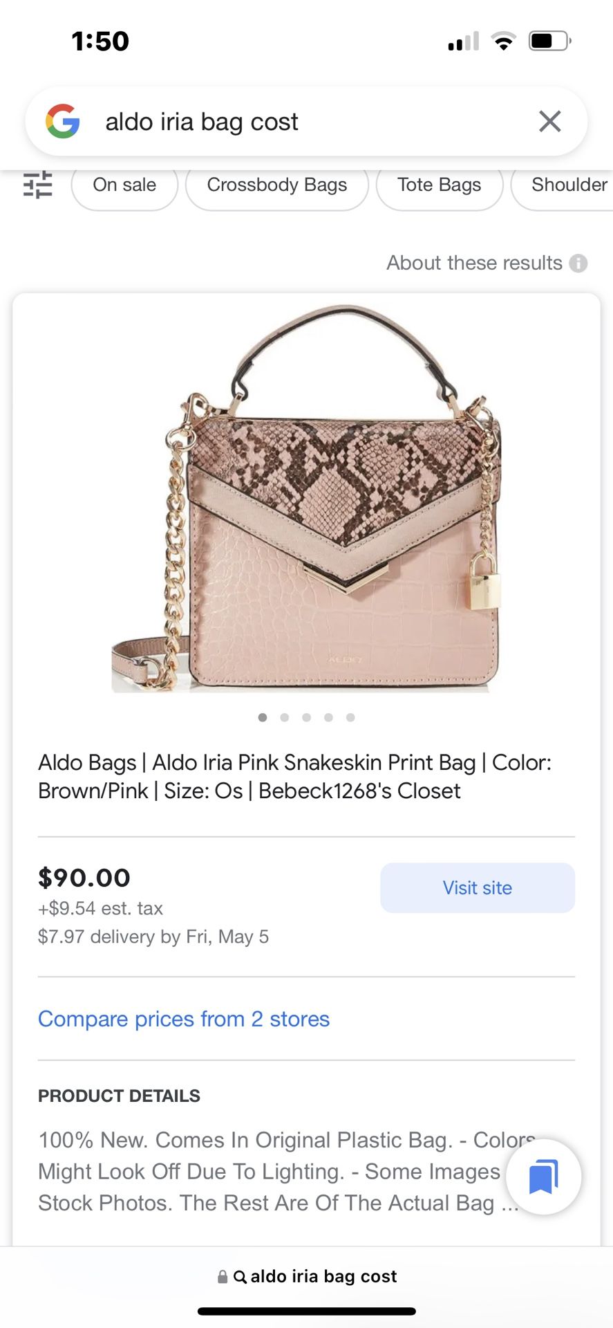 Aldo, Bags, Aldo Snake Print Bag