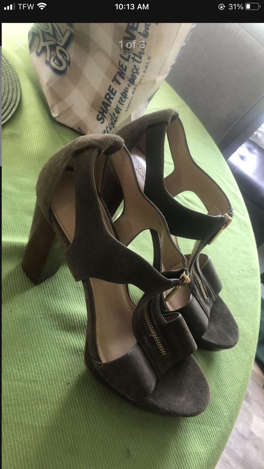 MK Heels Olive Green