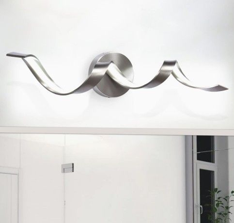 Huoku 24in LED Dimmable Spiral Design Vanity Light Brushed Nickel Like New 