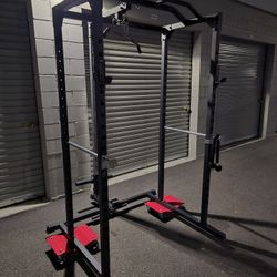 Weight Power Rack With Lat Pull Low Cable