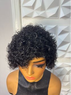 100% Human Hair Short Jerry Curl Wig Glueless Cap Beginner Friendly Natural Look