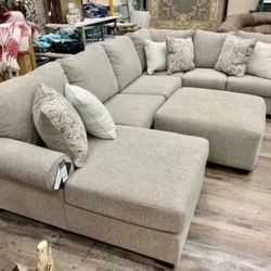 Ashley Baranello Stone Sectional Couch /In Stock
