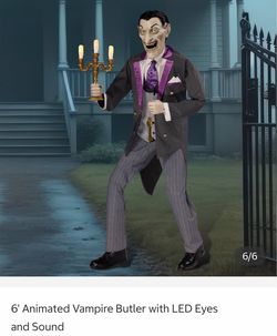 6’ animated vampire butler with animated eyes.