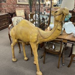 Vintage 1940’s Leather Camel Statue Figure