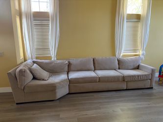 Large Beige Sectional Sofa